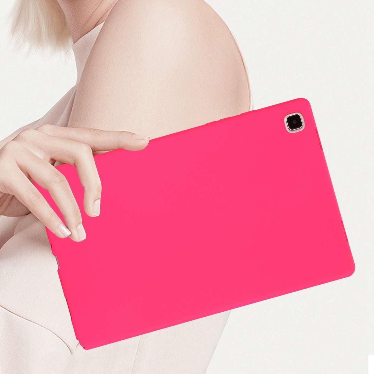 For Samsung Galaxy Tab S9 Oil Spray Skin-friendly TPU Tablet Case(Rose Red)
