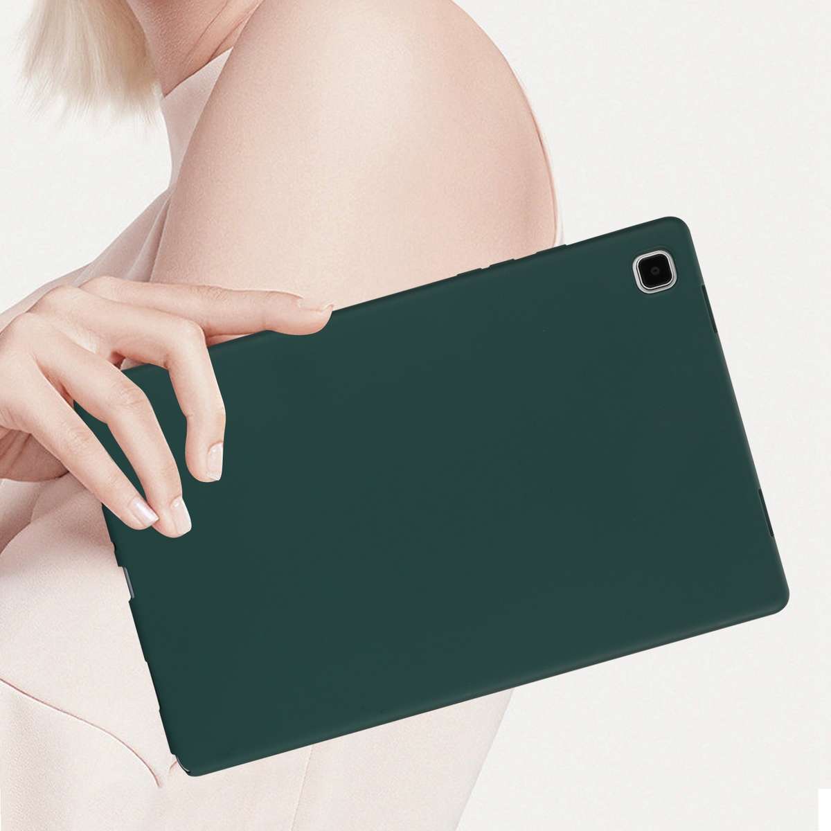 For Samsung Galaxy Tab S9 Oil Spray Skin-friendly TPU Tablet Case(Deep Green)