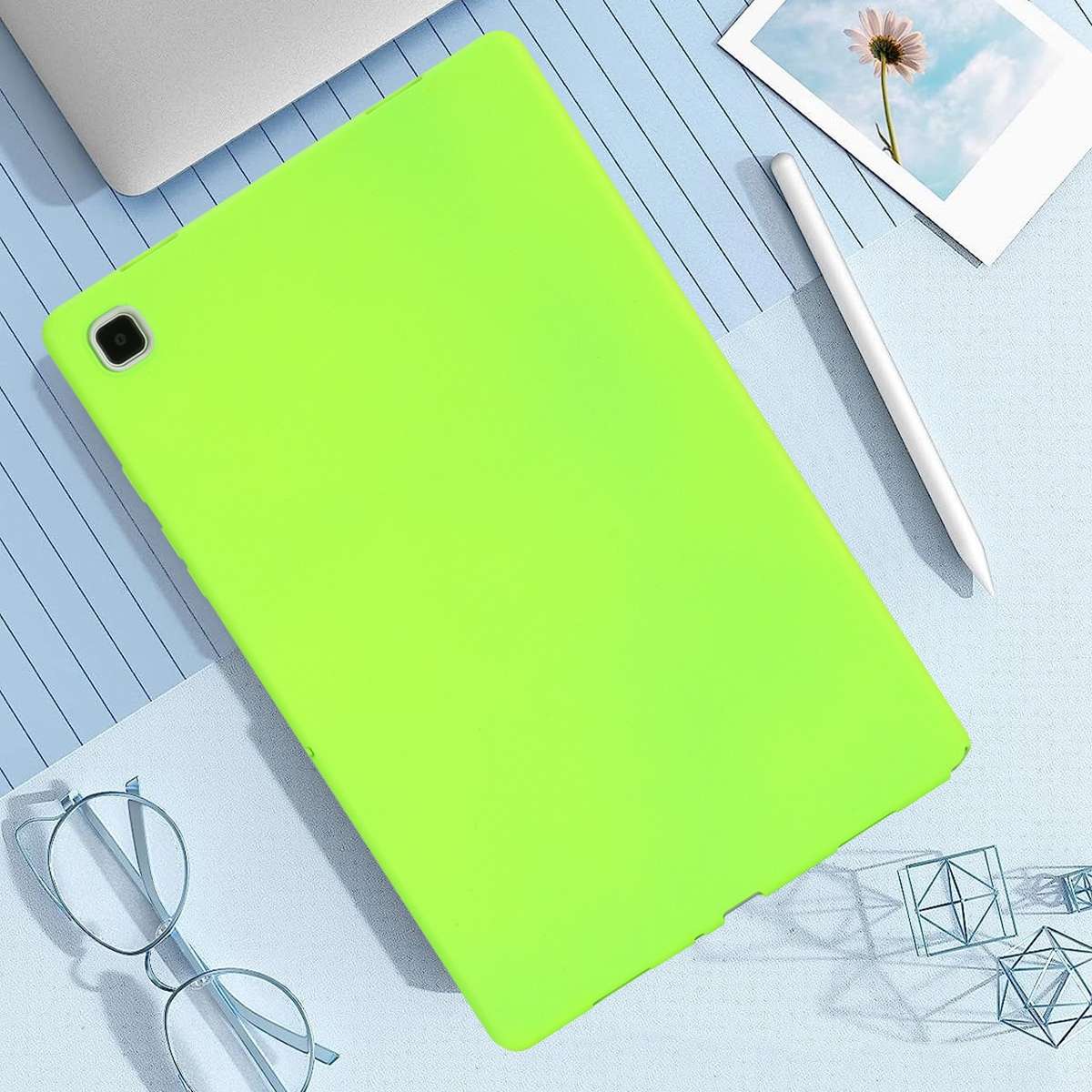 For Samsung Galaxy Tab S9 Oil Spray Skin-friendly TPU Tablet Case(Fluorescent Green)