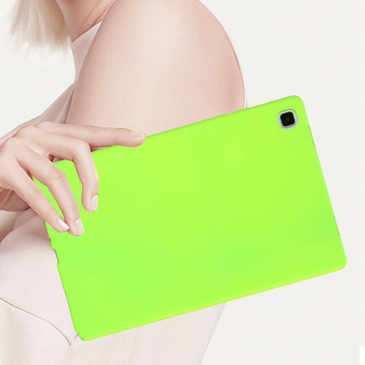 For Samsung Galaxy Tab S9 Oil Spray Skin-friendly TPU Tablet Case(Fluorescent Green)