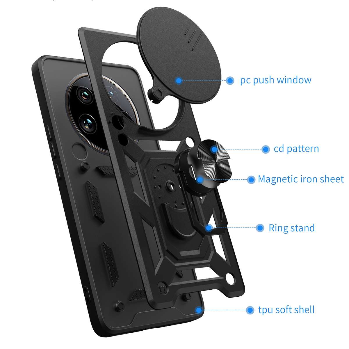 For Xiaomi 14 Ultra Sliding Camera Cover Design TPU Hybrid PC Phone Case(Silver)