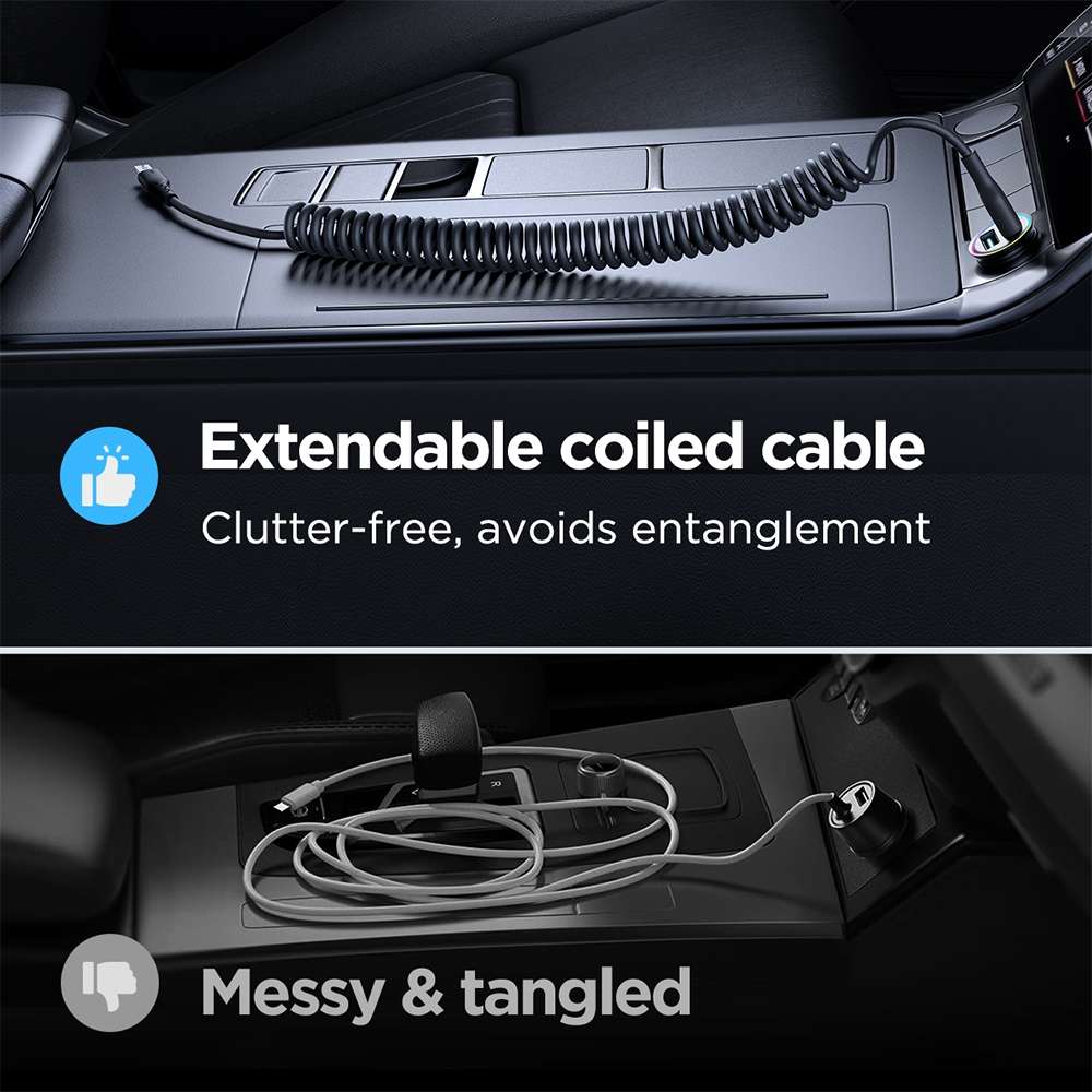 JOYROOM SA38-AL3 3A USB to 8 Pin Coiled Fast Charging Data Cable, Length:1.5m(Black)
