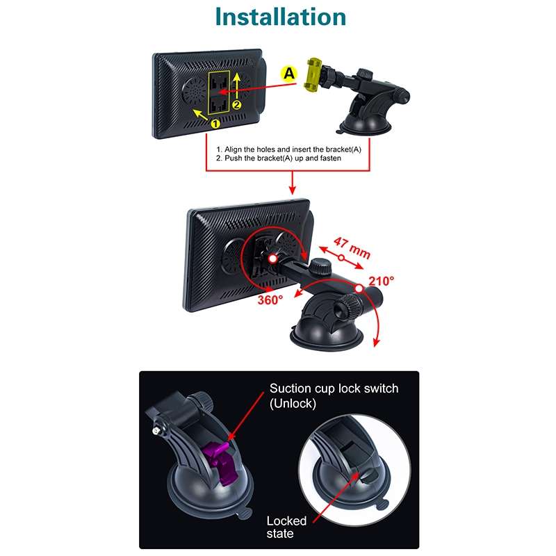 X70-1 Car 7 inch IPS Portable Smart Screen Wireless Screen Projection Carplay Android Auto(Black)