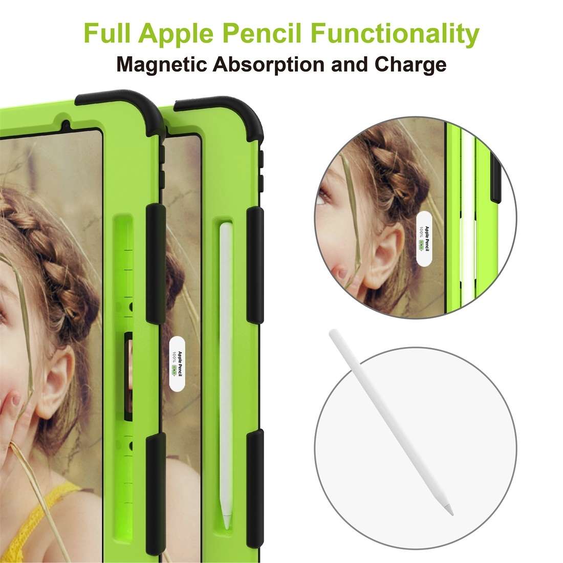 For iPad Pro 12.9 (2018) / (2020) Shockproof Two-Color Silicone Protective Table ... (Black+Green)