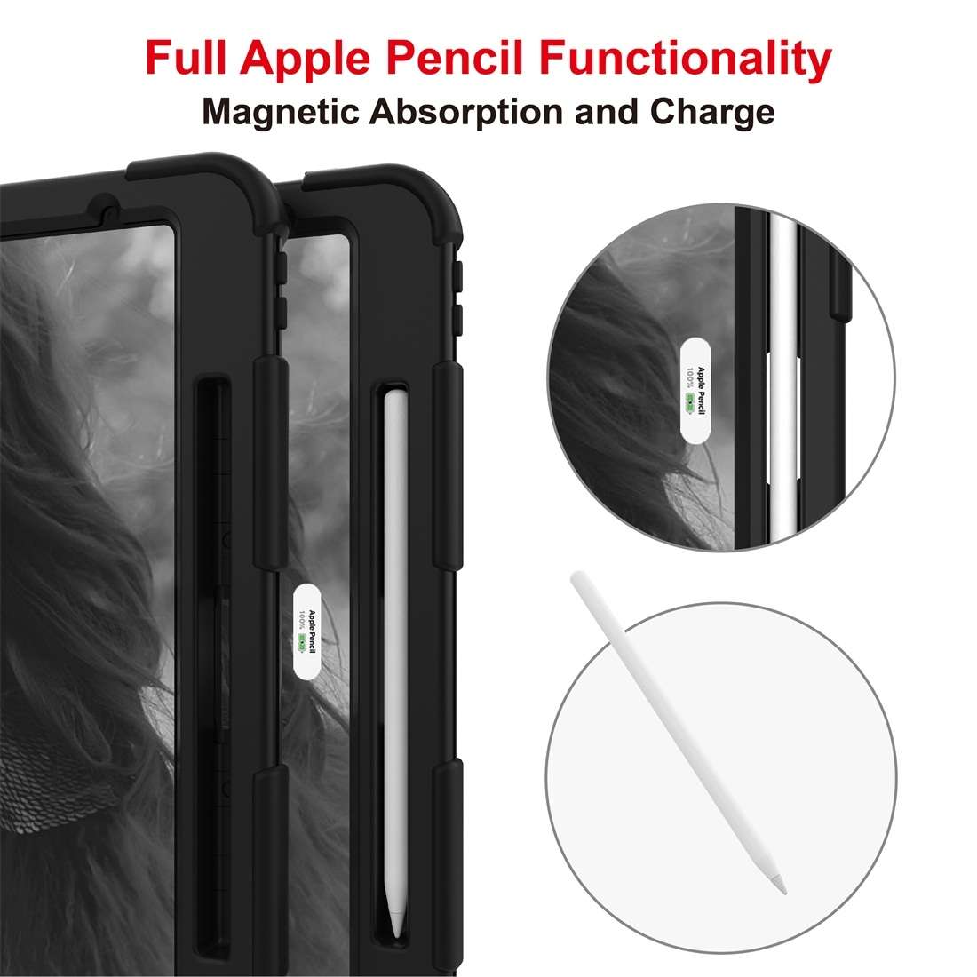 For iPad Pro 12.9 (2018) / (2020) Shockproof Two-Color Silicone Protective Tablet Case ... (Black)