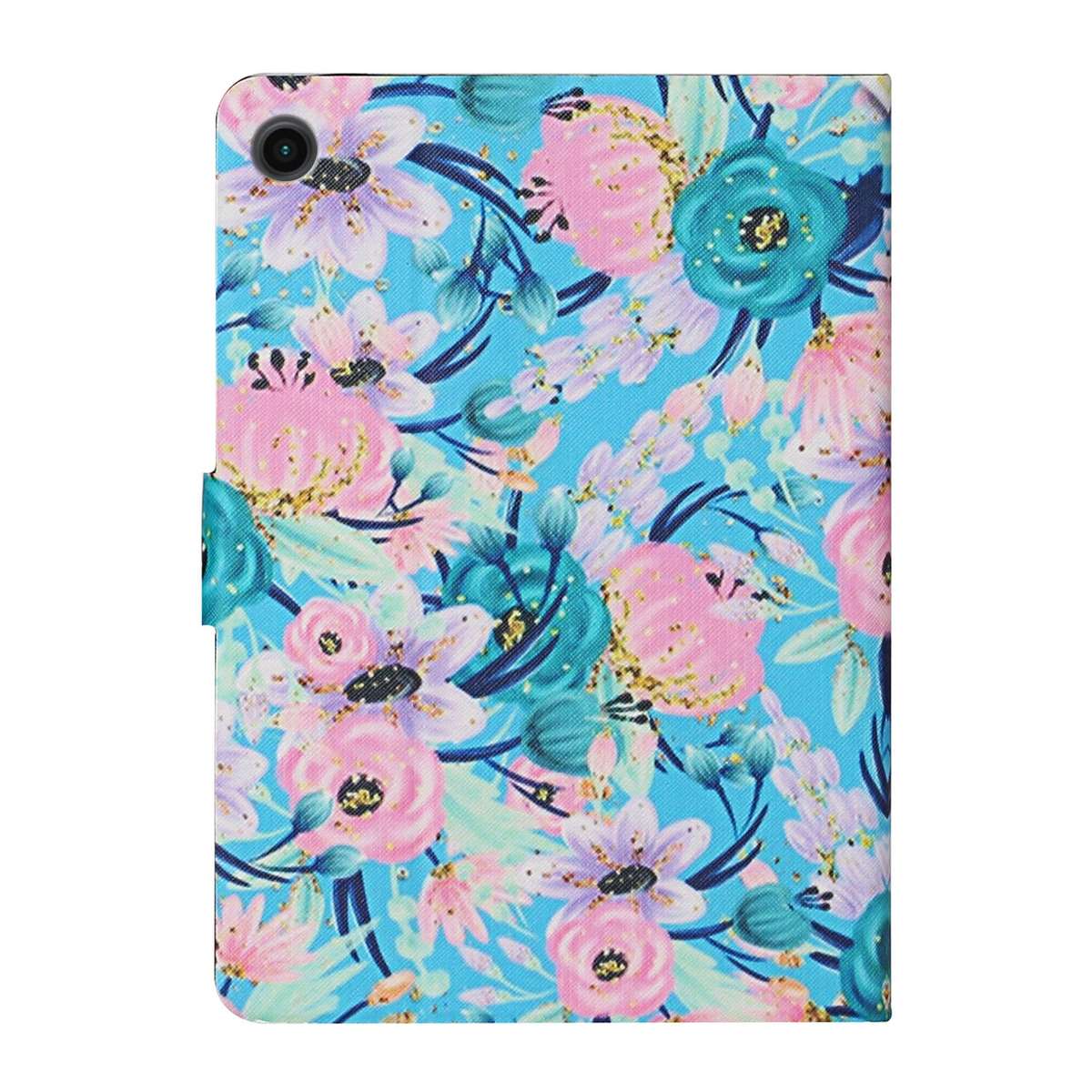 For Samsung Galaxy Tab A9 Flower Pattern Horizontal Flip PU Tablet Case with Sleep / Wake-up Functio