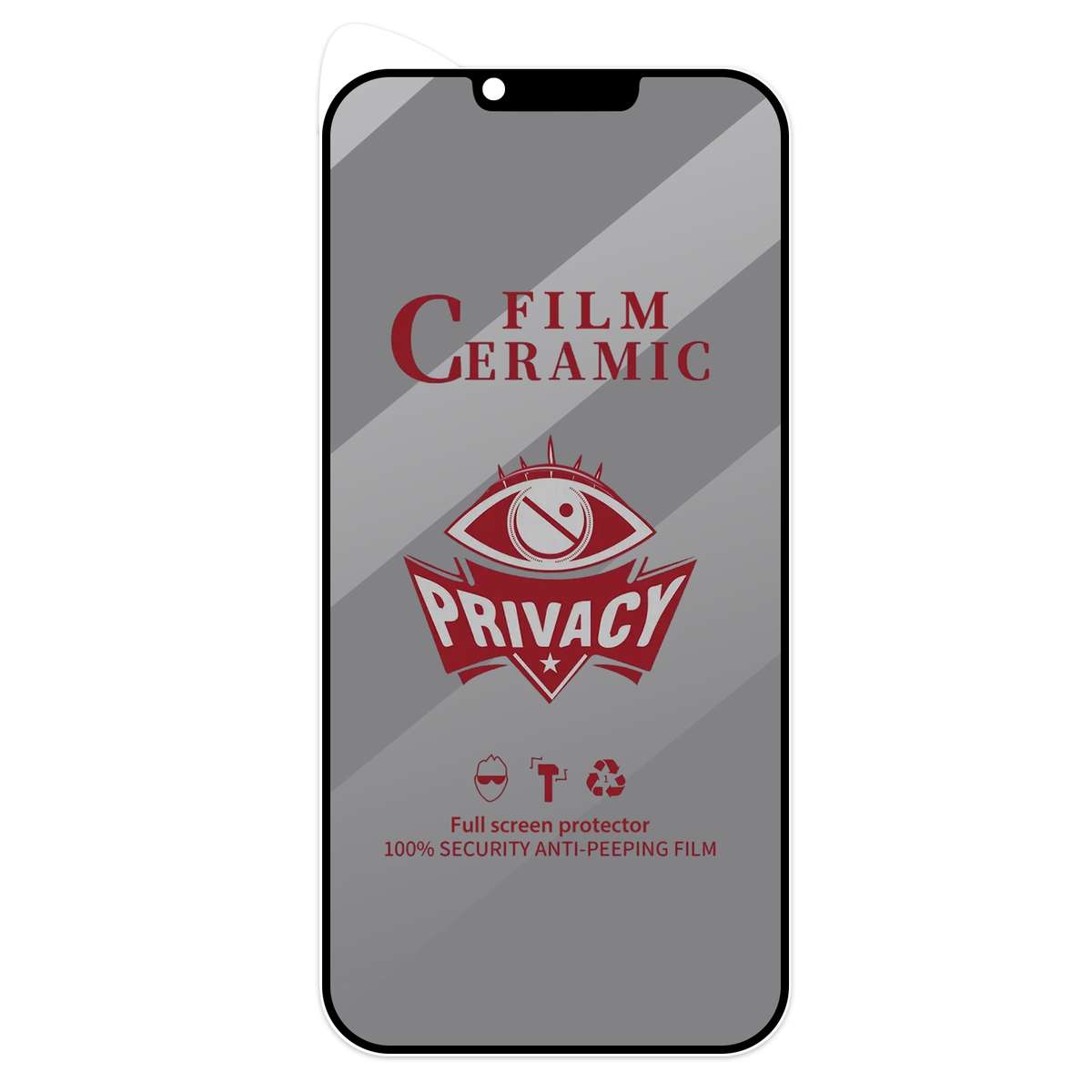 For iPhone 13 Pro Max / 14 Plus 25pcs Full Coverage HD Privacy Ceramic Film