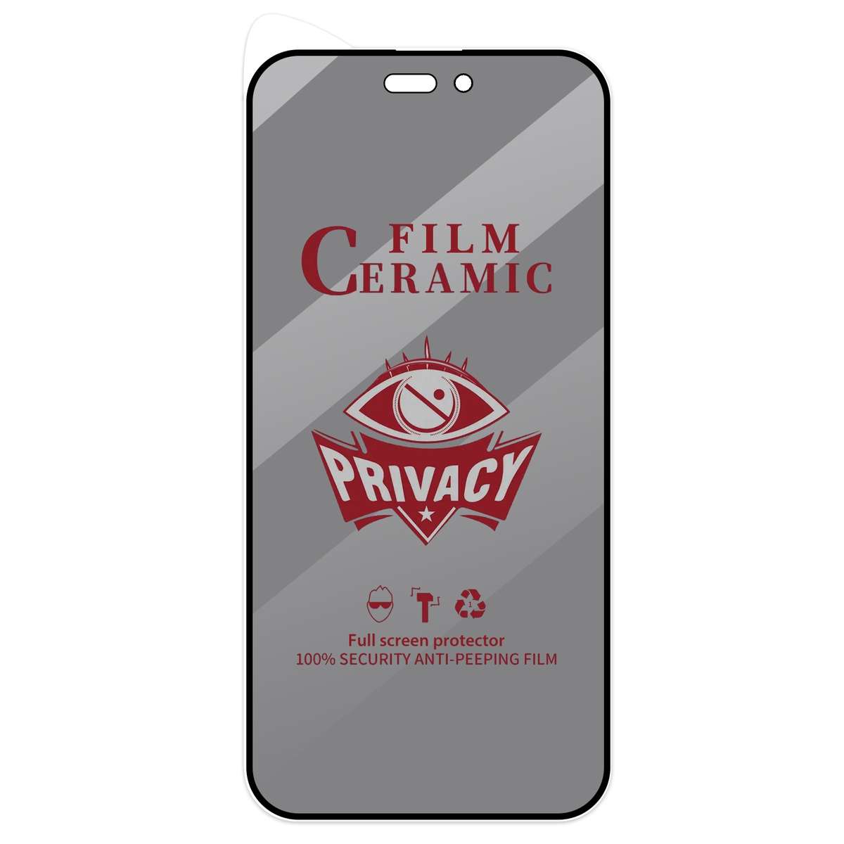 For iPhone 15 Pro 25pcs Full Coverage HD Privacy Ceramic Film