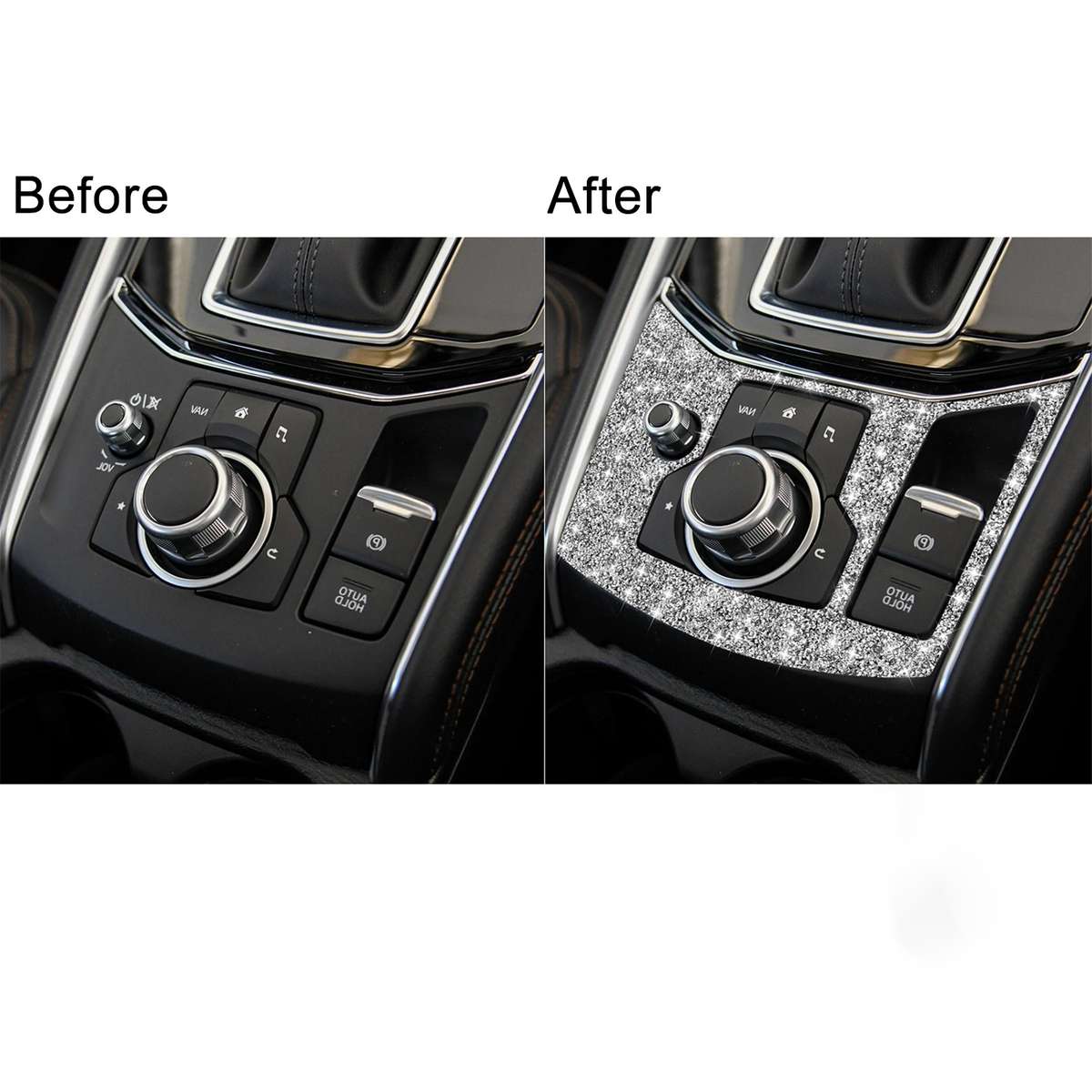 For Mazda CX-5 2017-2018 Car Electronic Handbrake Panel Diamond Decorative Sticker, Right Drive