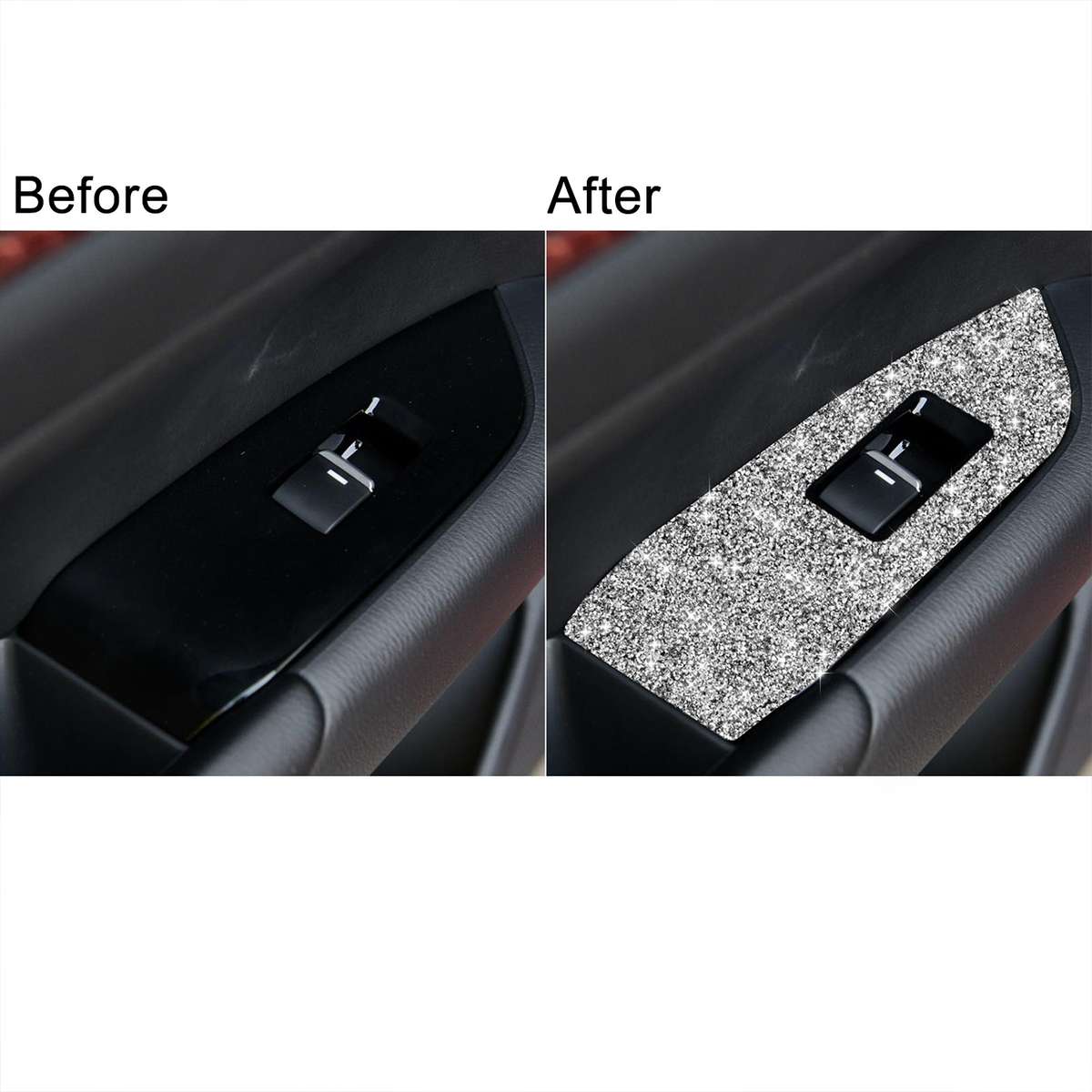 For Mazda CX-5 2017-2018 Car Window Button Panel Diamond Decorative Sticker, Left Drive