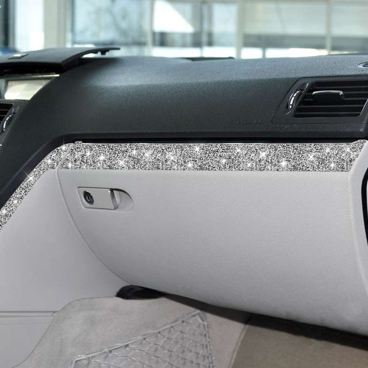 For Mercedes-Benz C-class W204 2007-2010 Car Headlight Frame Diamond Decorative Sticker, Left-hand D