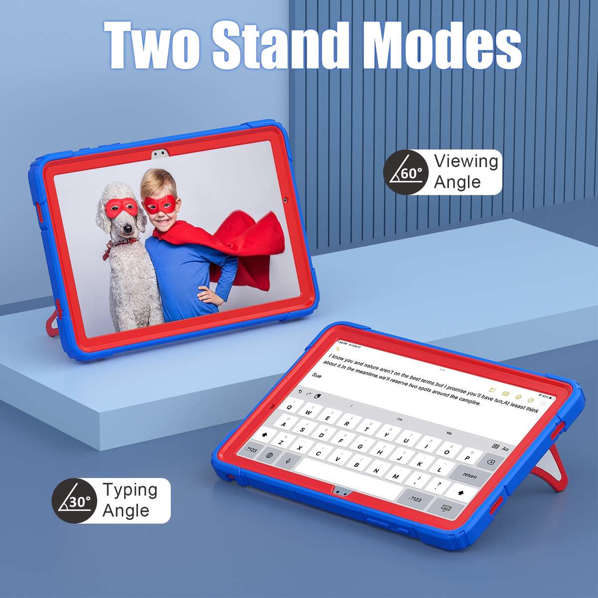 For Samsung Galaxy Tab A11+ / A9+ Spider Silicone Hybrid PC Shockproof Tablet Case(Blue Red)