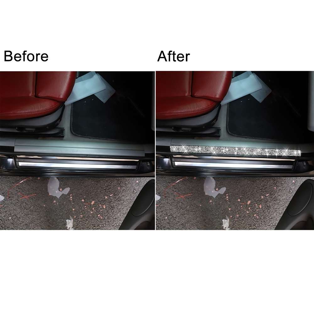 For BMW Series 3 E46 1998-2005 Car Door Threshold Strip Diamond Decoration Sticker, Left and Right D