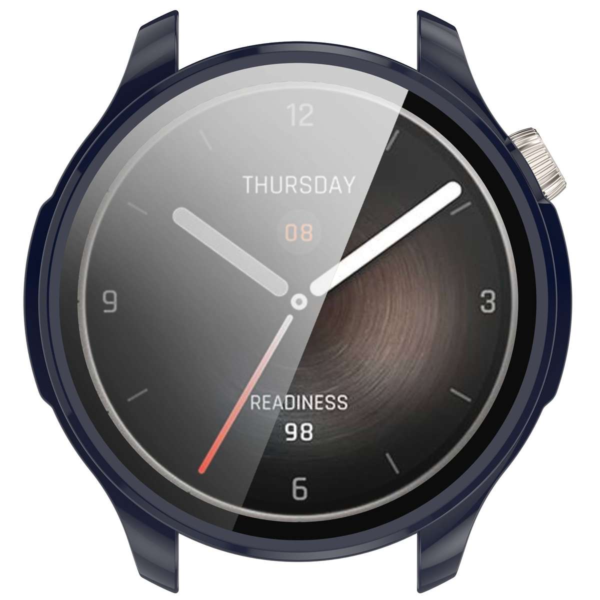 For Amazfit Balance A2286 PC + Tempered Film Integrated Watch Protective Case(Ink Blue)