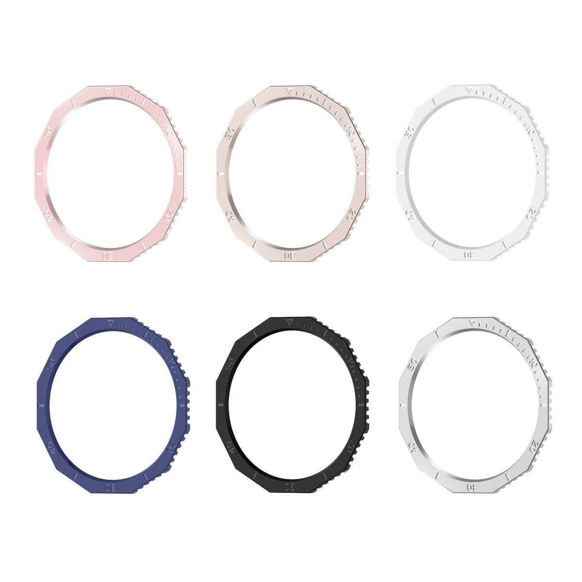 For Samsung Galaxy Watch6 Classic 47mm R960 Solid Color Watch Time Steel Bezel Ring(Blue)