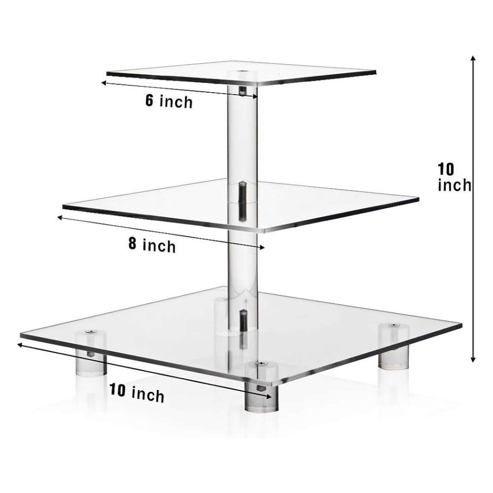 YX063 3 Tier Acrylic Square Cupcake Stand