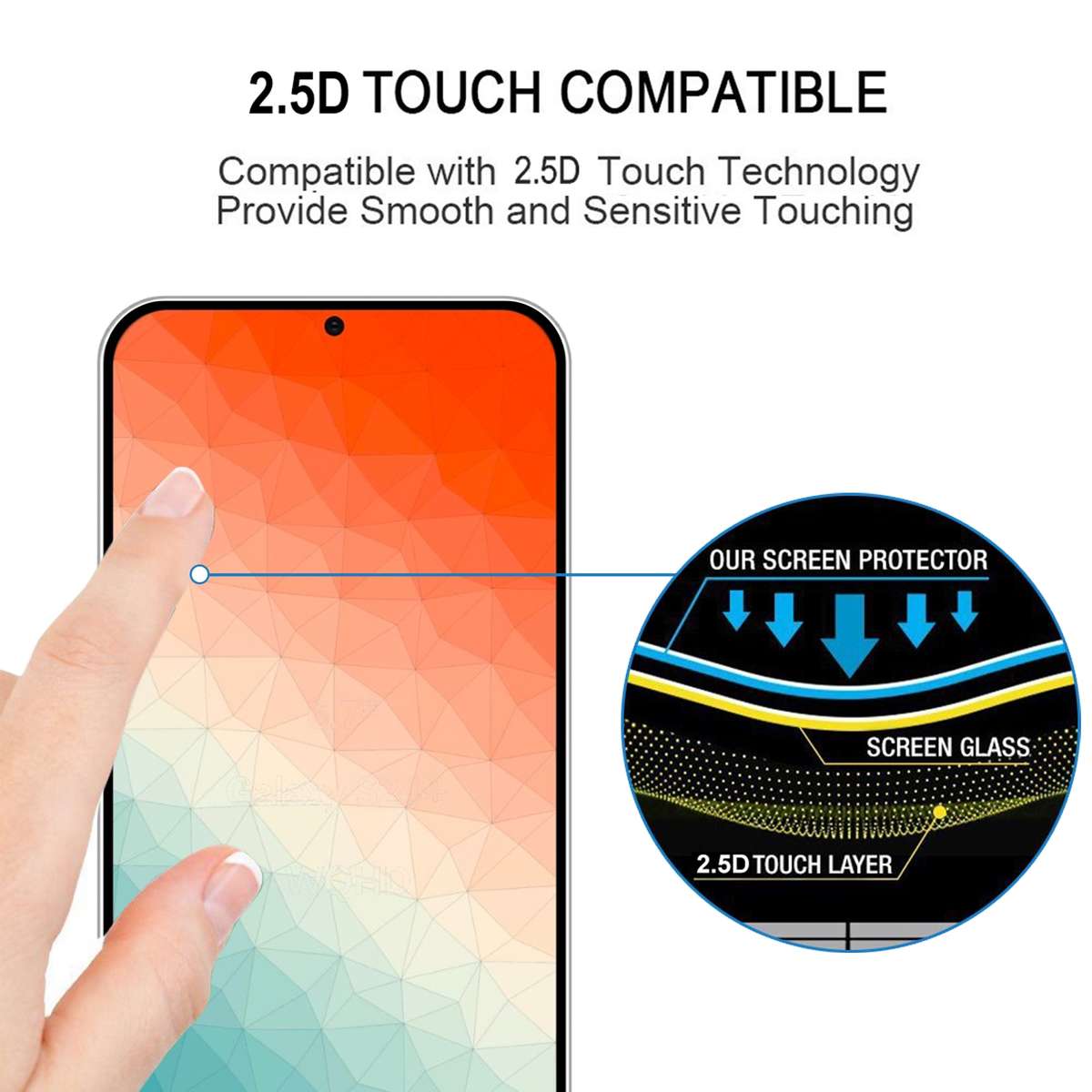 For Samsung Galaxy S24+ 5G Full Glue Screen Tempered Glass Film, Support Fingerprint Unlocking