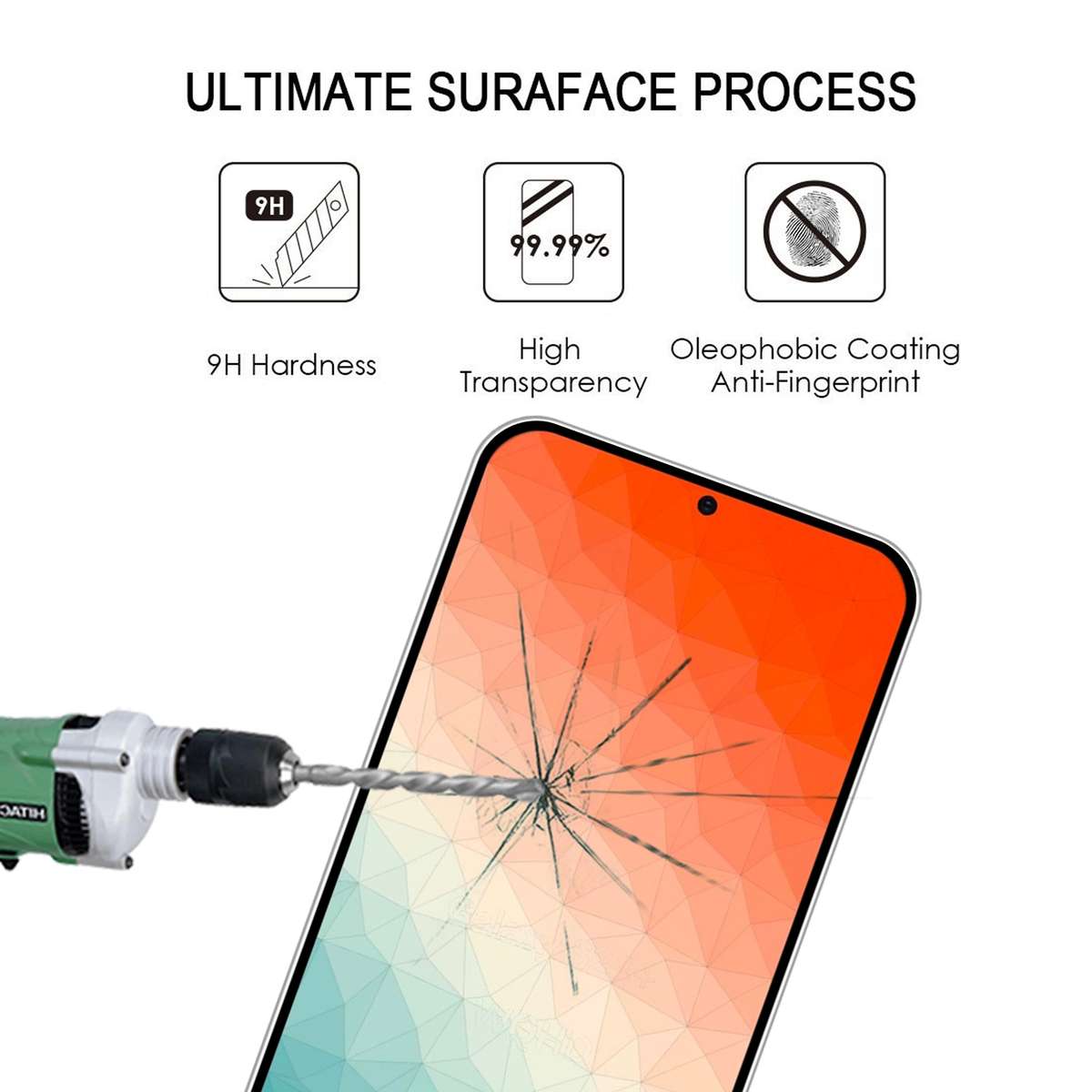 For Samsung Galaxy S24+ 5G Full Glue Screen Tempered Glass Film, Support Fingerprint Unlocking
