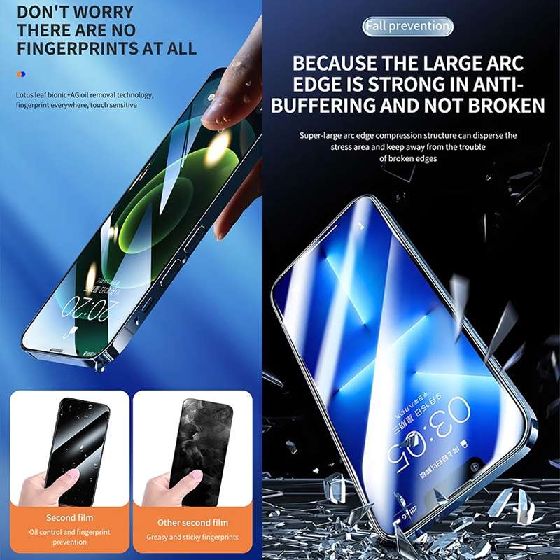 For iPhone 15 Pro Max HD Fast Attach Dust-proof Anti-static Tempered Glass Film