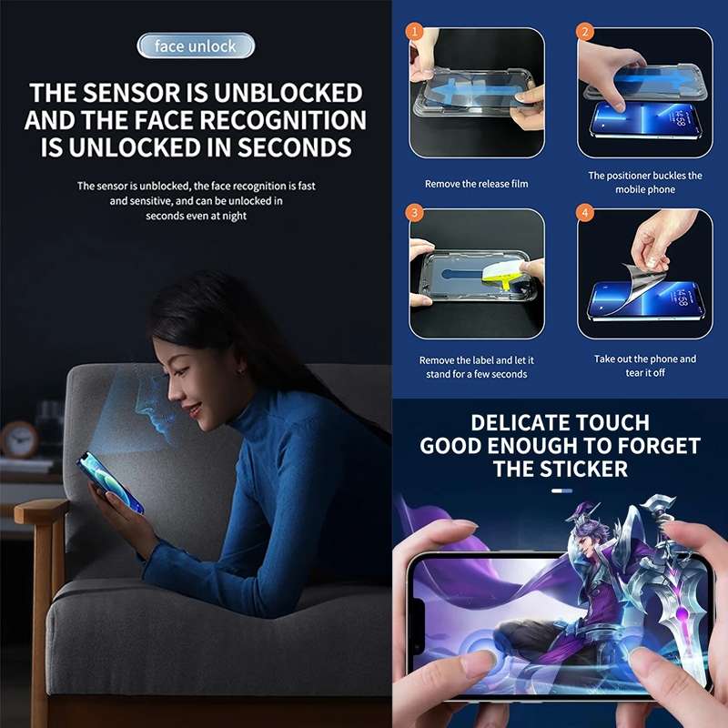 For iPhone 13 Pro Max / 14 Plus 25pcs Anti-peeping Fast Attach Dust-proof Anti-static Tempered Gla