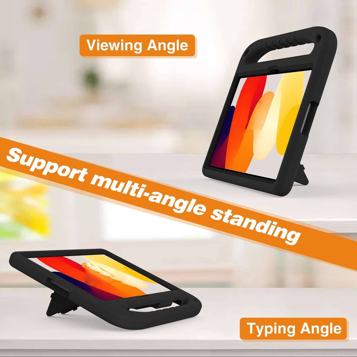 For Xiaomi Redmi Pad SE 11.0 Handle EVA Shockproof Tablet Case with Holder(Black)