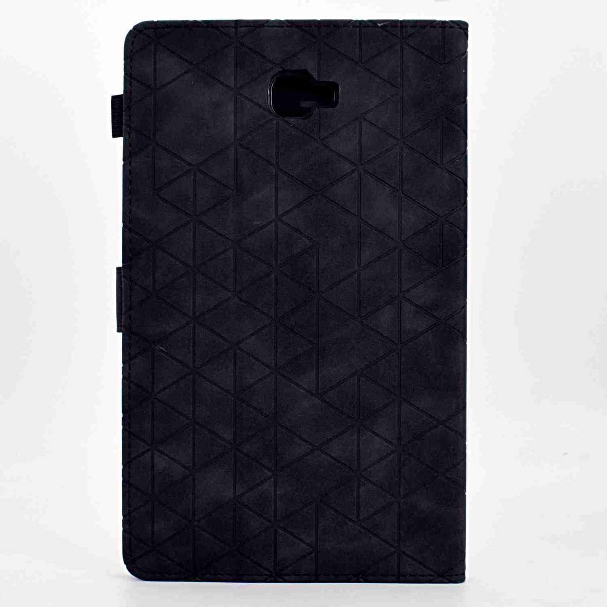 For Samsung Galaxy Tab A 10.1 T580 Rhombus TPU Smart Leather Tablet Case(Black)