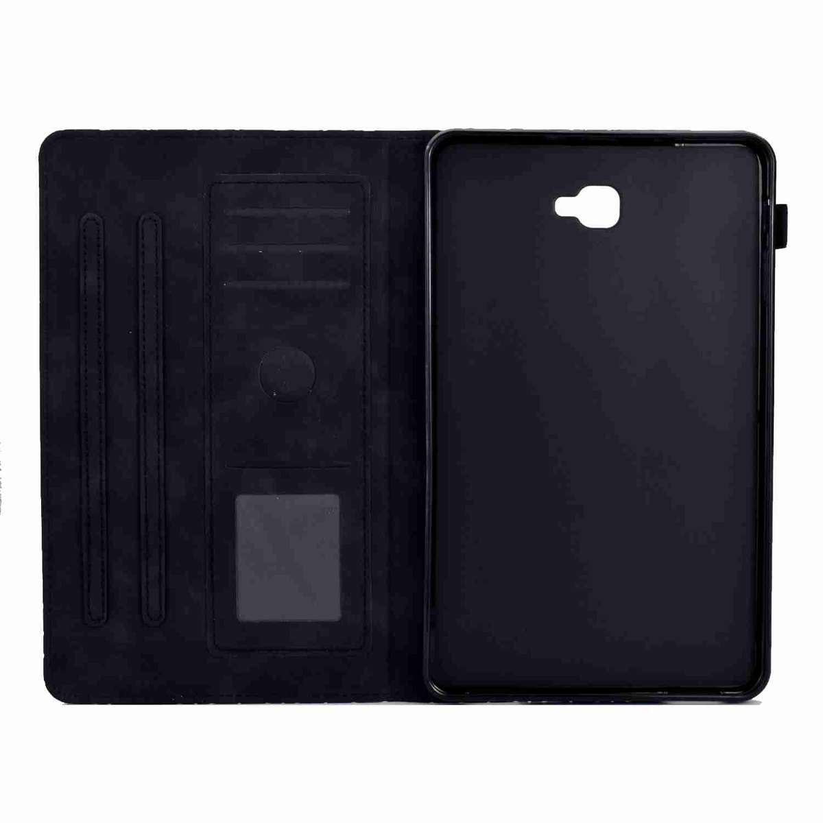 For Samsung Galaxy Tab A 10.1 T580 Rhombus TPU Smart Leather Tablet Case(Black)