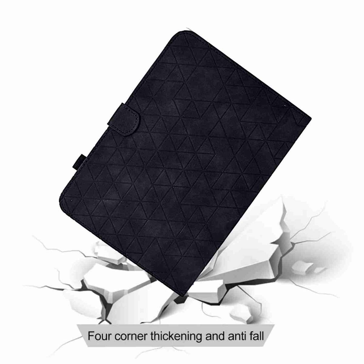 For Samsung Galaxy Tab A 10.1 T580 Rhombus TPU Smart Leather Tablet Case(Black)