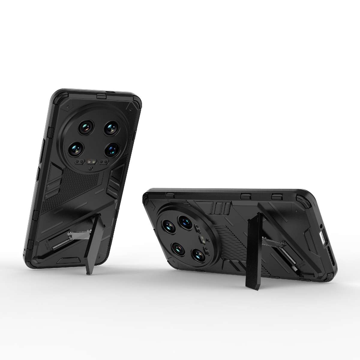 For Xiaomi 14 Ultra 5G Punk Armor 2 in 1 PC + TPU Phone Case with Holder(Black)