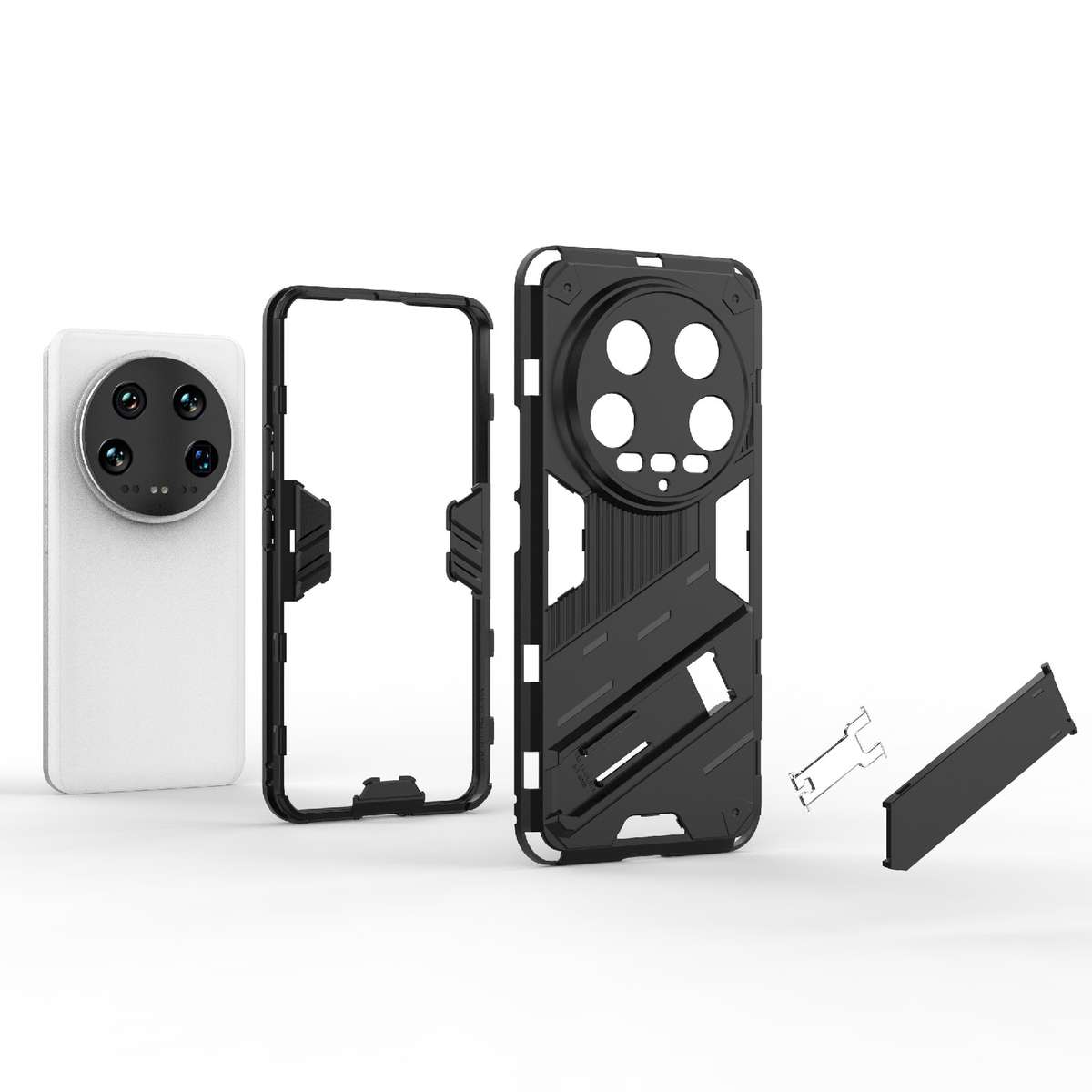 For Xiaomi 14 Ultra 5G Punk Armor 2 in 1 PC + TPU Phone Case with Holder(Black)
