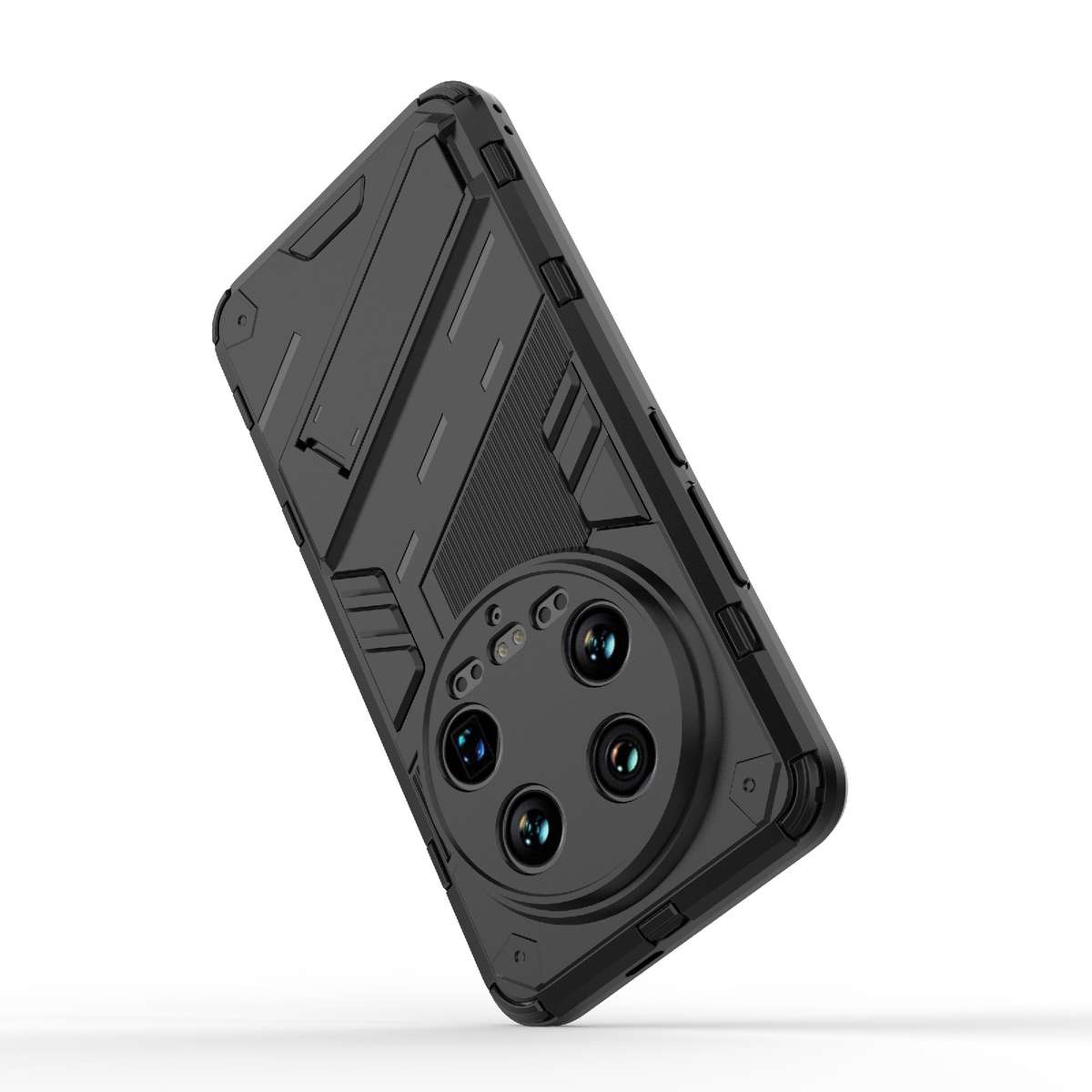 For Xiaomi 14 Ultra 5G Punk Armor 2 in 1 PC + TPU Phone Case with Holder(Black)