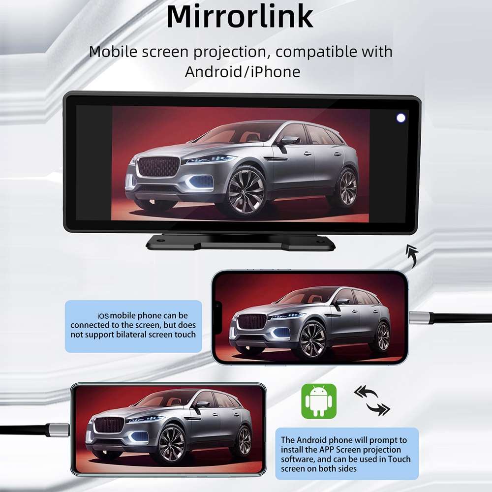 B5303 10.26 inch Portable Car MP5 Player Support CarPlay / Android Auto(Black)