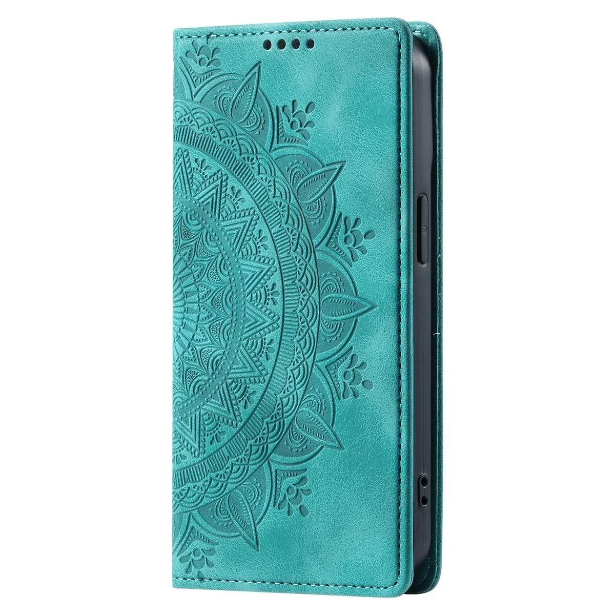 For Samsung Galaxy S21+ 5G Totem Embossed Magnetic Leather Phone Case(Green)
