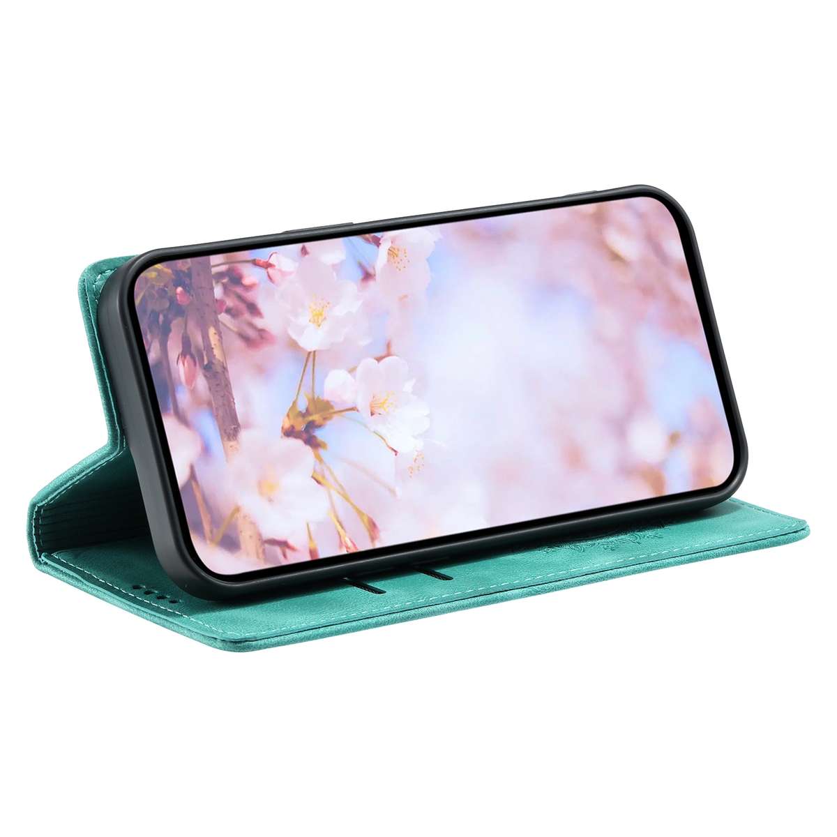 For Samsung Galaxy S21+ 5G Totem Embossed Magnetic Leather Phone Case(Green)