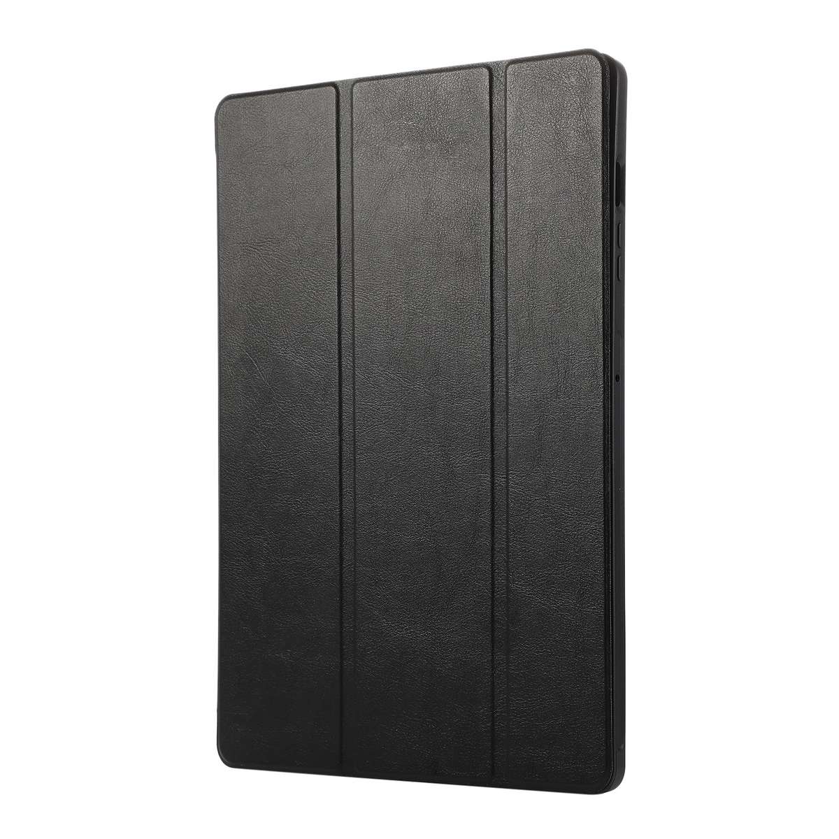 For Samsung Galaxy Tab S9 FE+ 3-Fold Pure Color TPU Leather Tablet Case with Pen Slot(Black)