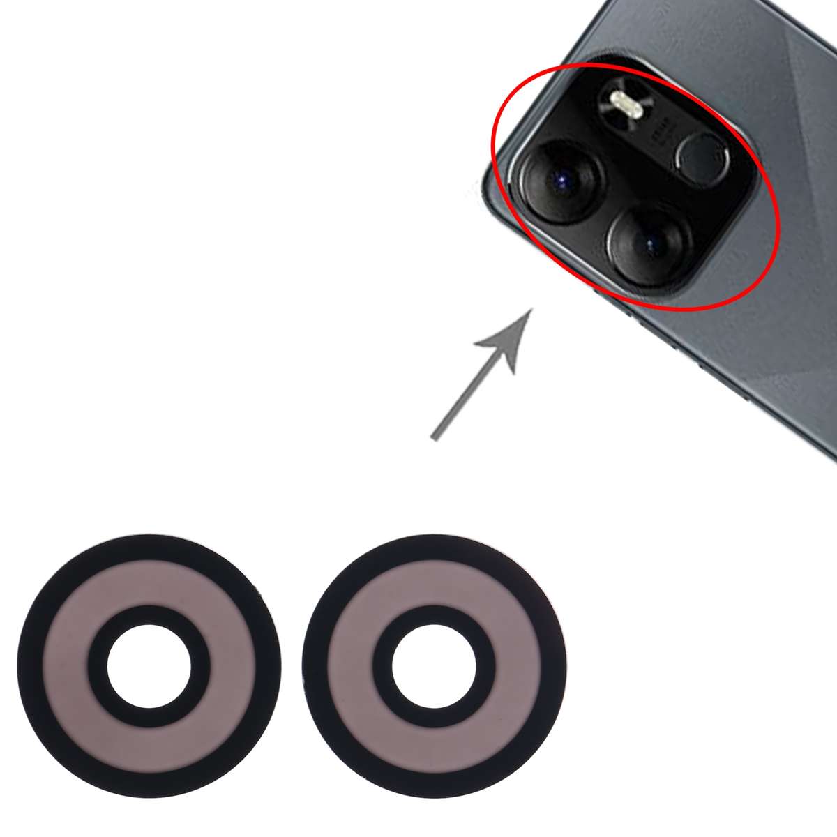 For Tecno Pop 7 Back Camera Lens