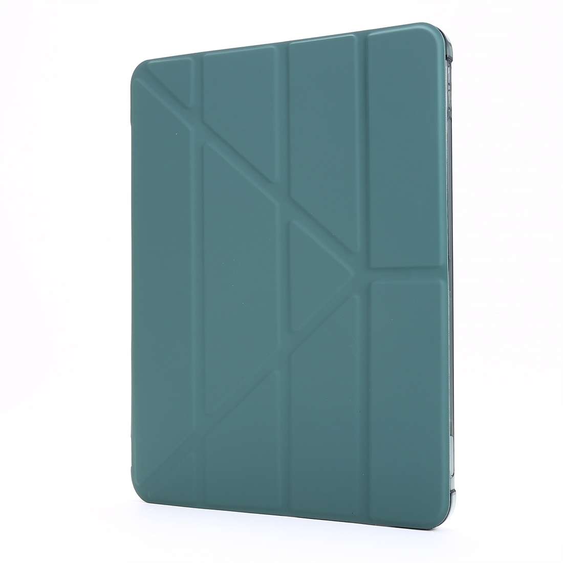 For iPad Air 13 2024 / Pro 12.9 2022 / 2021 Multi-folding TPU Leather Tablet Case ... (Deep Green)