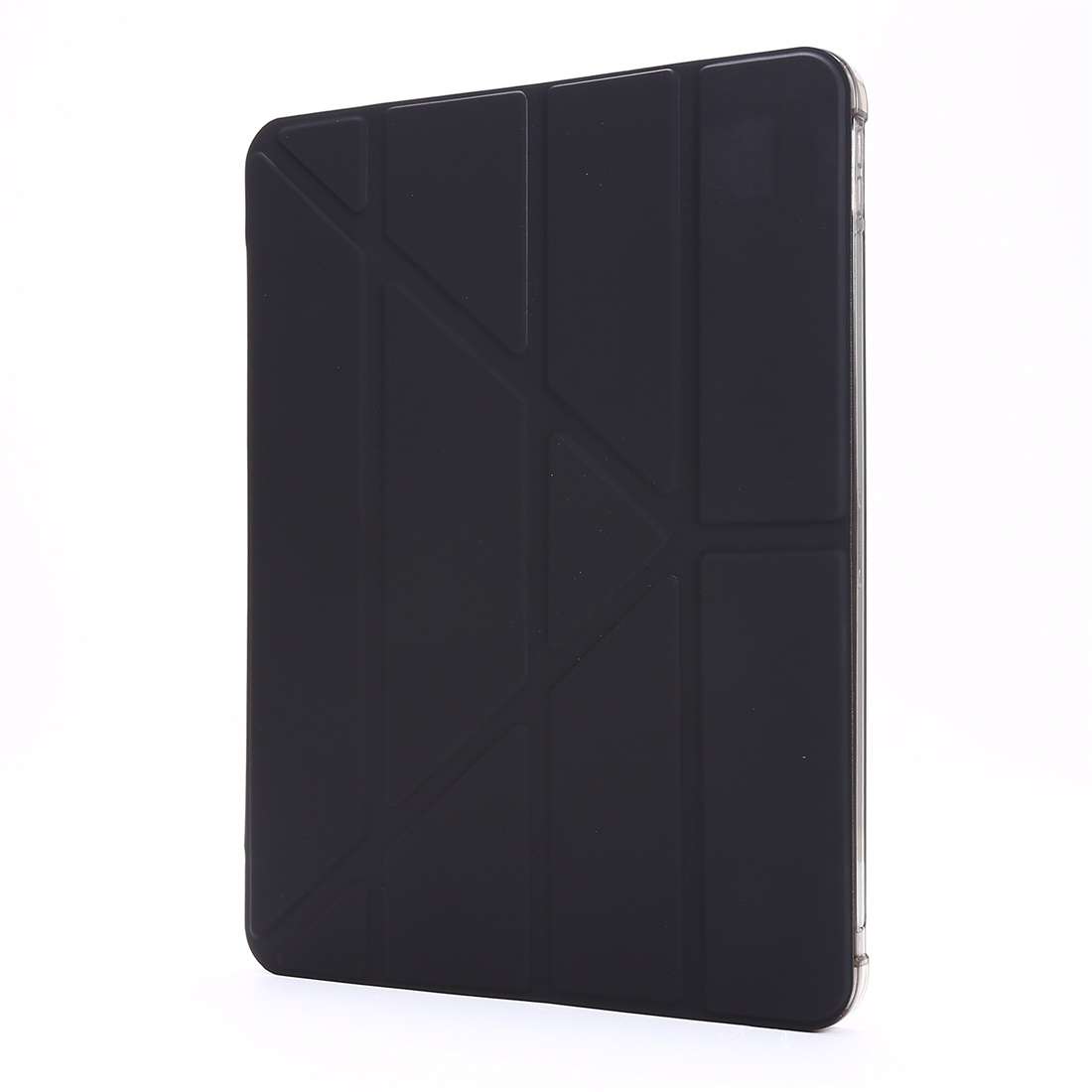 For iPad Air 13 2024 / Pro 12.9 2022 / 2021 Multi-folding TPU Leather Tablet Case with ... (Black)