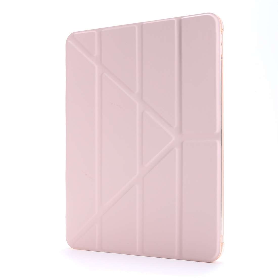 For iPad Air 13 2024 / Pro 12.9 2022 / 2021 Multi-folding TPU Leather Tablet Case with ... (Gold)