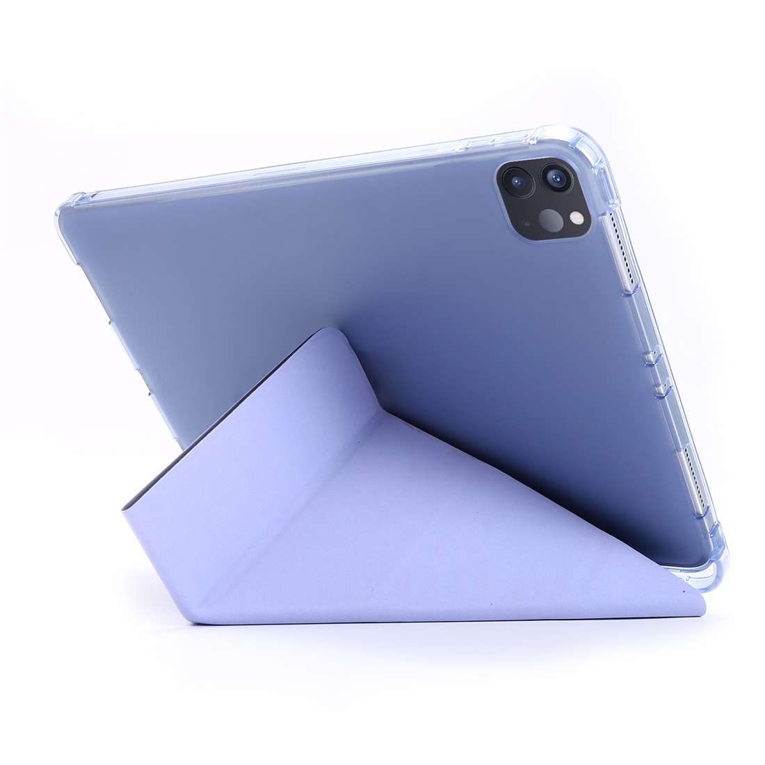 For iPad Air 13 2024 / Pro 12.9 2022 / 2021 Multi-folding TPU Leather Tablet Case wit ... (Purple)