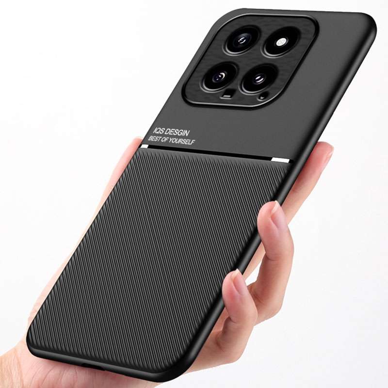 For Xiaomi 14 Pro Classic Tilt Strip Grain Magnetic Shockproof PC + TPU Phone Case(Red)