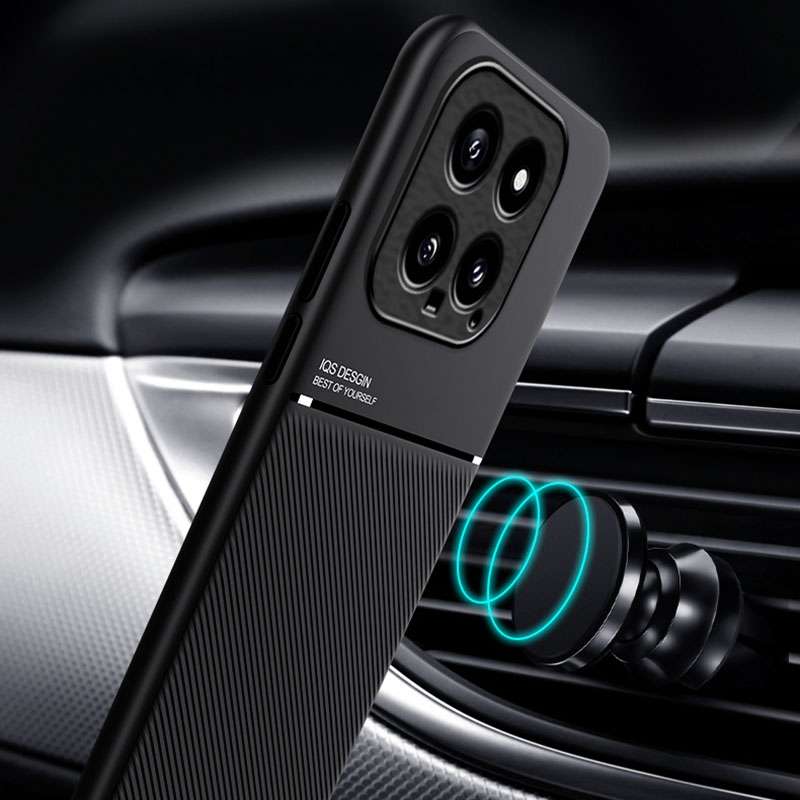 For Xiaomi 14 Pro Classic Tilt Strip Grain Magnetic Shockproof PC + TPU Phone Case(Red)