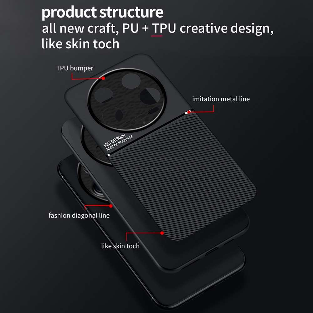 For Xiaomi 14 Ultra Classic Tilt Strip Grain Magnetic Shockproof PC + TPU Phone Case(Blue)