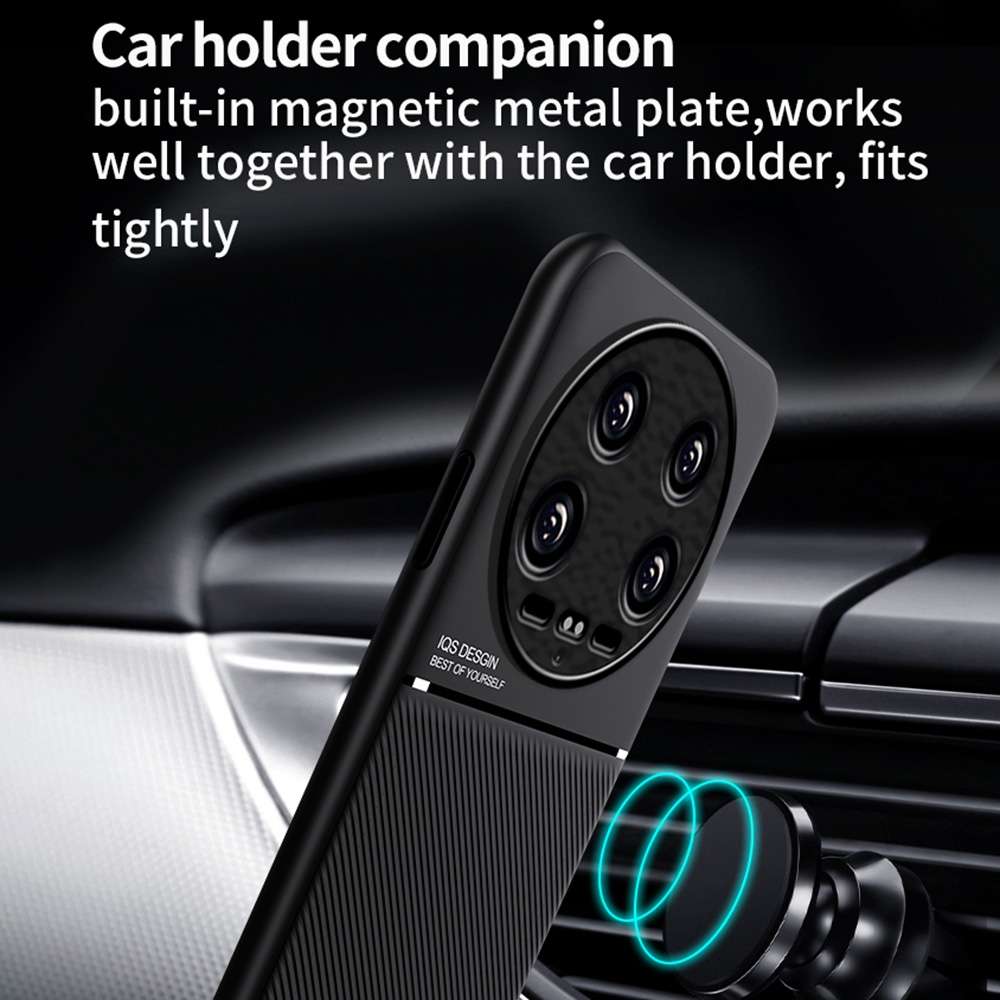 For Xiaomi 14 Ultra Classic Tilt Strip Grain Magnetic Shockproof PC + TPU Phone Case(Blue)