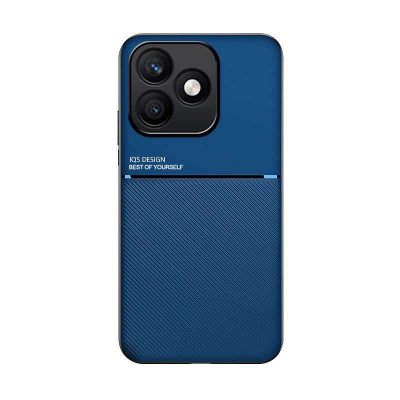 For Honor X8d 4G Classic Tilt Strip Grain Magnetic PC Hybrid TPU Phone Case(Blue)