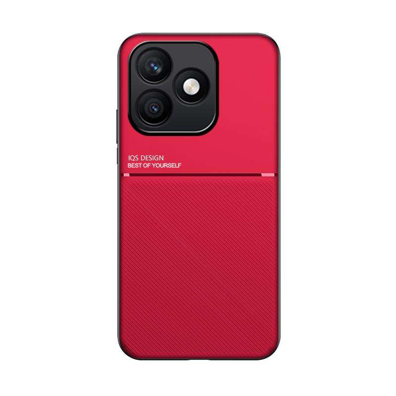 For Honor X8d 4G Classic Tilt Strip Grain Magnetic PC Hybrid TPU Phone Case(Red)