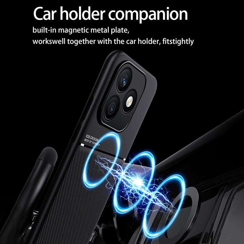 For Honor X8d 4G Classic Tilt Strip Grain Magnetic PC Hybrid TPU Phone Case(Red)