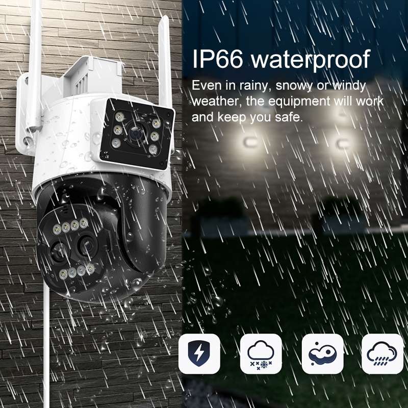 QX103 Humanoid Recognition AI Alarm WiFi Dome Triple IP Camera(EU Plug)