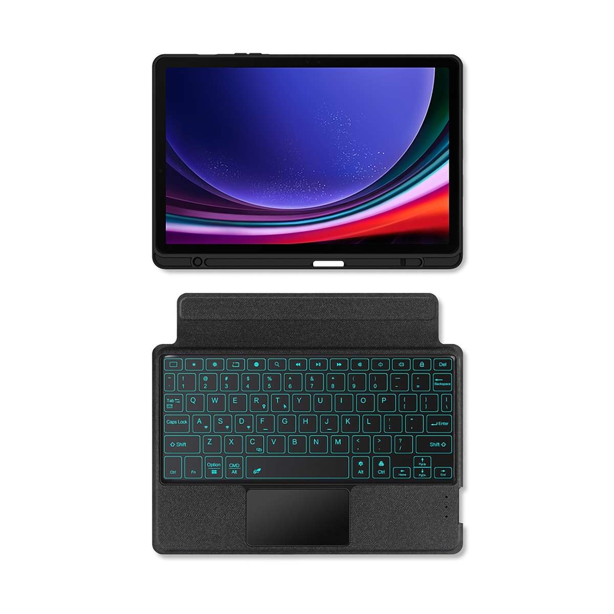 For Samsung Galaxy Tab S9 / S9 FE YJ-S9 Split Bluetooth Keyboard Leather Tablet Case