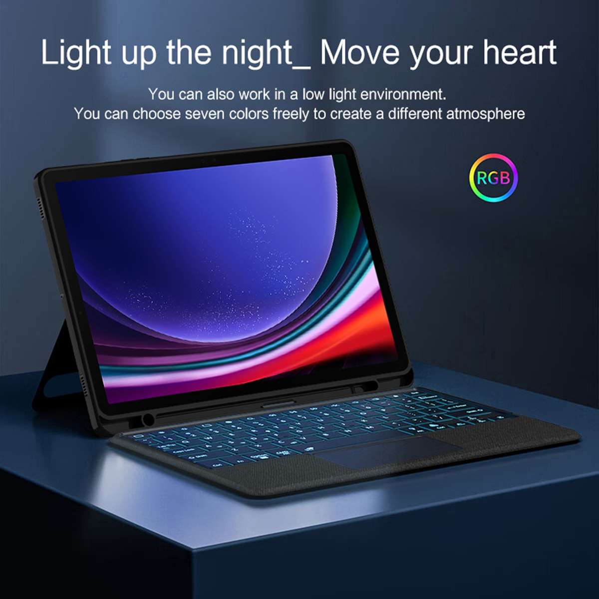 For Samsung Galaxy Tab S9 / S9 FE YJ-S9 Split Bluetooth Keyboard Leather Tablet Case